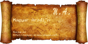 Magyar Arzén névjegykártya